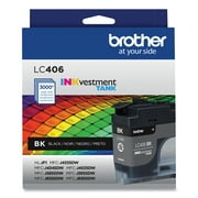 Brother Genuine LC406BKS INKvestment Printer Ink, 3,000 Page-Yield, Black