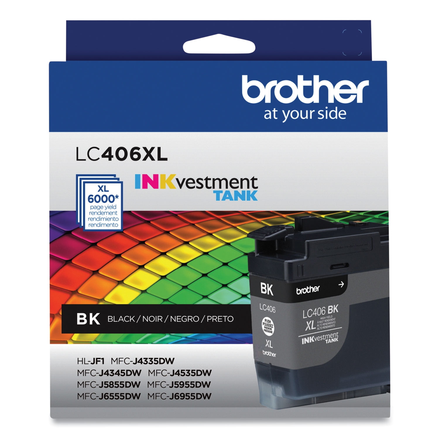 Brother Genuine LC406XLBKS INKvestment High-Yield Printer Ink, 6,000 Page-Yield, - Walmart.com