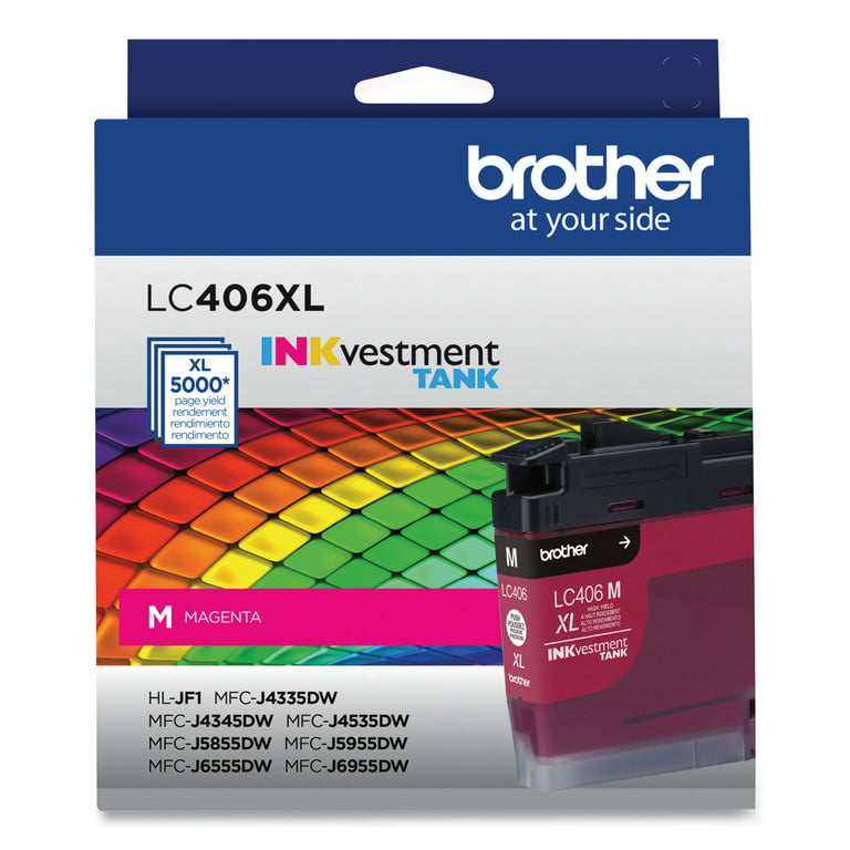 Brother Genuine LC406XLMS INKvestment High-Yield Printer Ink, 5,000 Magenta - Walmart.com