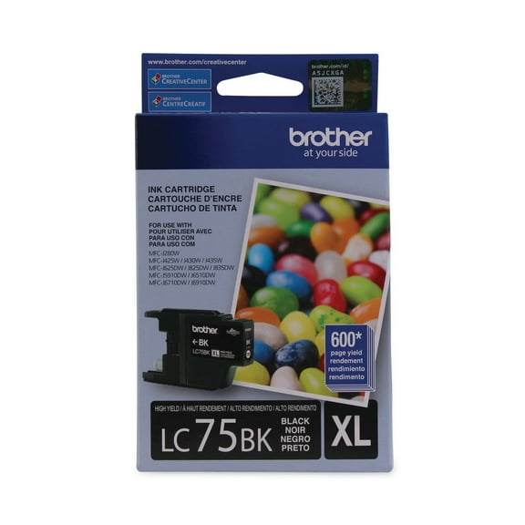 Brother Genuine LC75BK Innobella High-Yield Printer Ink, Black