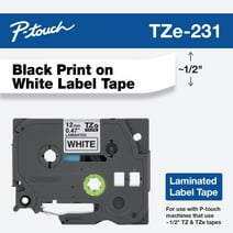 Brother Genuine P-touch, TZE231 Standard Laminated Tape, Black on White, TZE2312PK Available