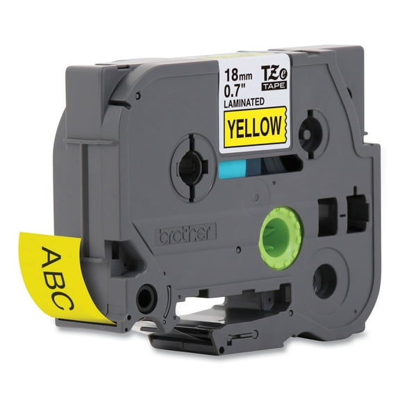 Brother Genuine P-touch TZE641 3/4" Black Print on Yellow Laminated Label Tape