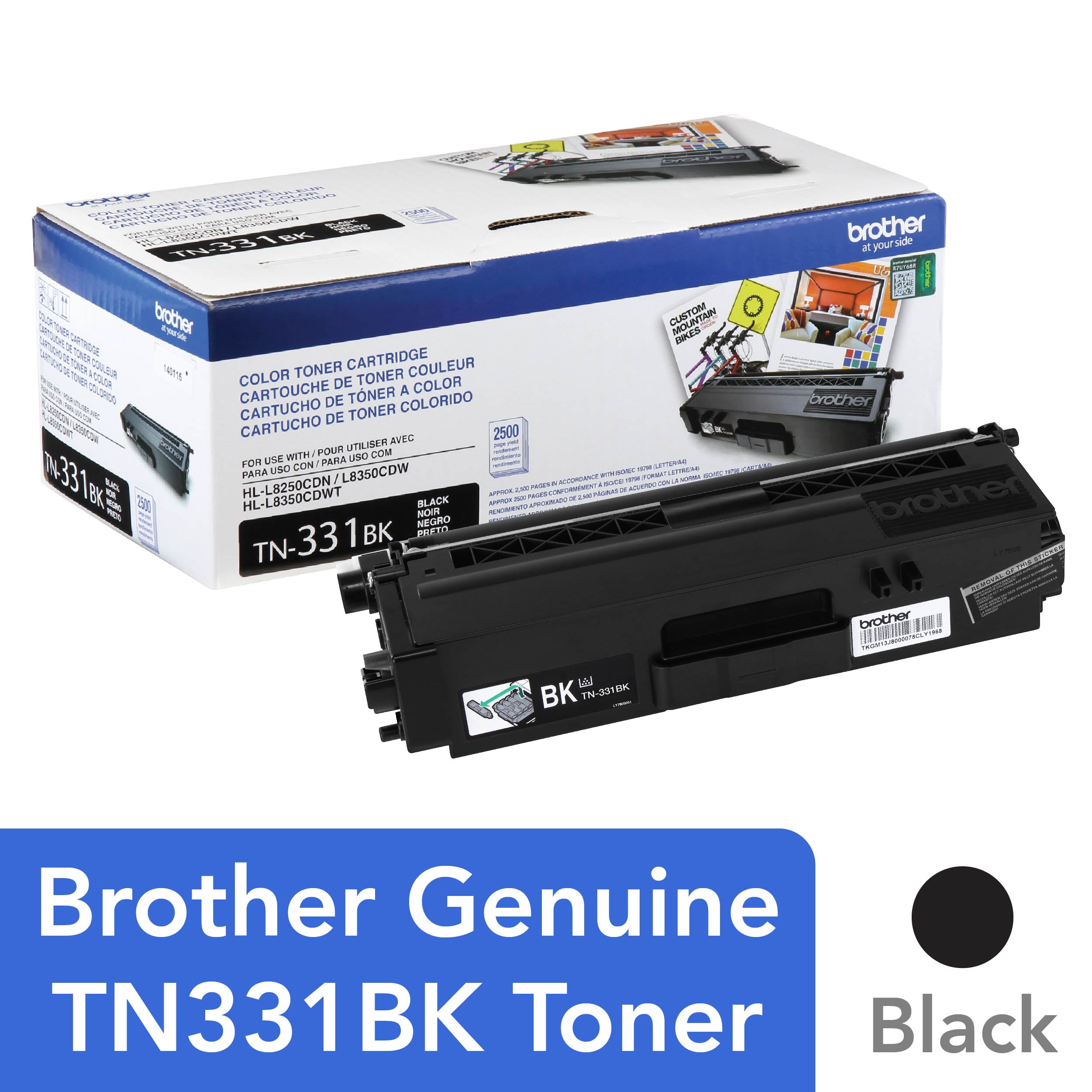Brother Genuine Standard Yield Toner Cartridge, TN331BK, Page Yield Up ...