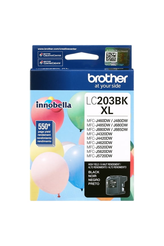 Genuine Standard Yield Black Ink Cartridge, LC203BK, Replacement Black Ink, Page Yield Up To 550 Pages, LC203