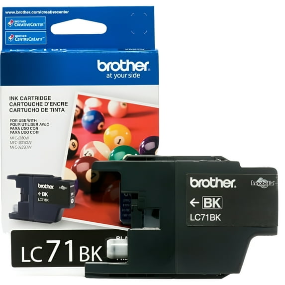 Brother Genuine Standard-yield Black Printer Ink Cartridge, LC71BK