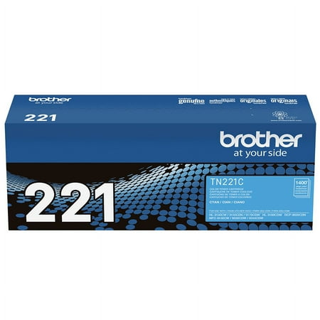 Brother Genuine Standard-yield Cyan Printer Toner Cartridge, TN221C
