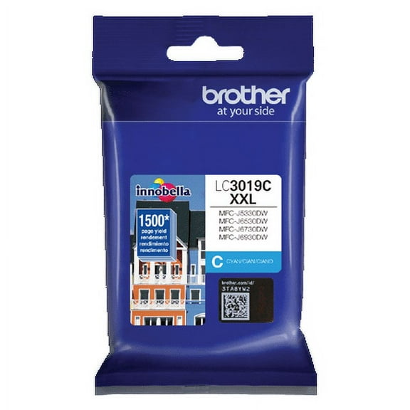 Brother Genuine Super High-yield Cyan Printer Ink Cartridge, LC3019C