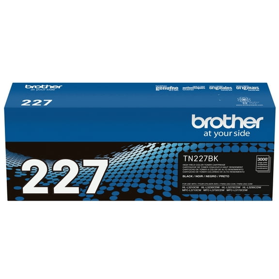 Brother Genuine TN-227BK High Yield Black Printer Toner Cartridge