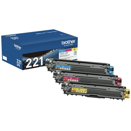 Brother - TN221 3PK 3-Pack Standard-Yield Toner Cartridges - Cyan/Magenta/Yellow