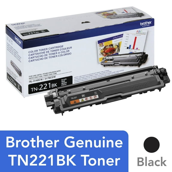Brother Genuine TN221BK Toner Cartridge, Black