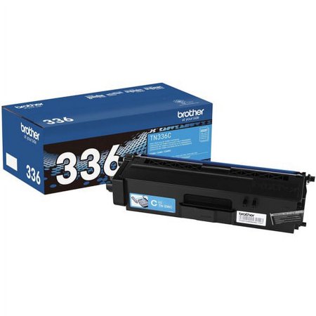 Brother Genuine TN336C High Yield Cyan Toner Cartridge - Laser - High Yield - 3500 Pages - Cyan - 1 Each | Bundle of 2 Each