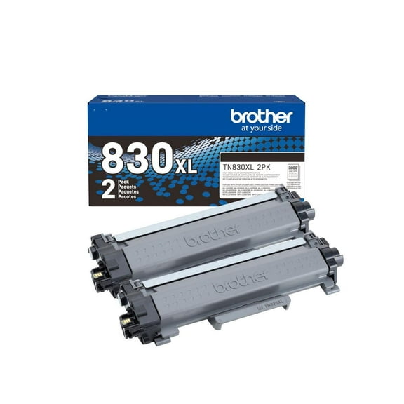 Brother Genuine TN830XL 2PK High Yield Black Toner Cartridge Two-Pack