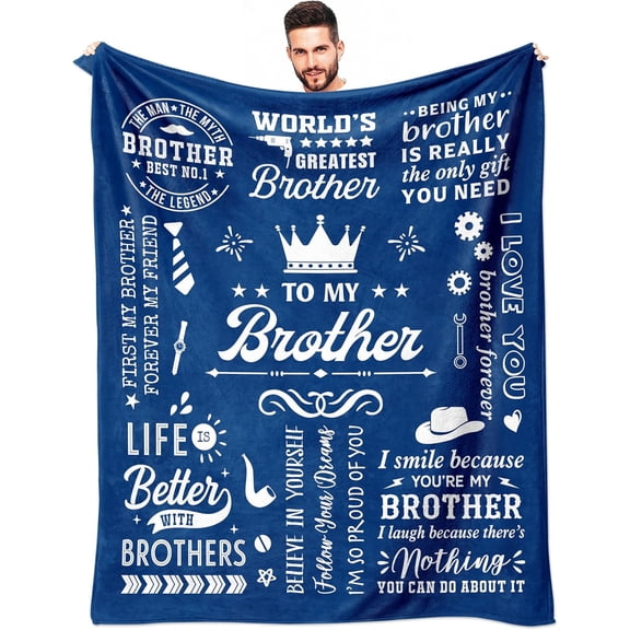 Brother Gifts, Gifts for Brother, Brother Gifts from Sister, Brother Birthday Gifts, Birthday Gifts for Brother, Gifts for Adult Brothers, to My Brother Blanket 60x50 inch