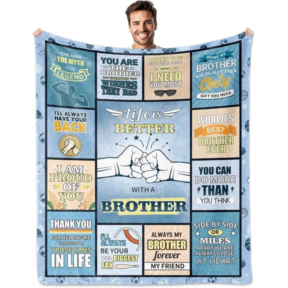Brother Gifts, Gifts for Brother from Brothers to My Brother''s Blanket 60''''x50'''' Best Gift for Fathers Day Birthday Valentines Christmas Day Bday Present for Brothers, Bro Gift for Men