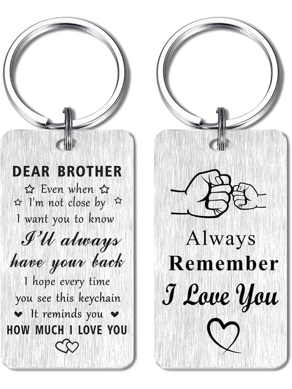 Brother Gifts, I Love You Brother Birthday Graduation Keychain from Sister, I Will Always Your Back Key Chain Gift for Men