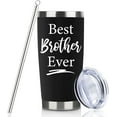 thumbnail image 1 of Brother Gifts From Sister Birthday Gift For Brother 20oz Black Best Brother Ever Tumbler Brother Birthday Gifts From Sister Gifts For Brother Christmas Bday Presents Travel Cup With Lid Straw, 1 of 6