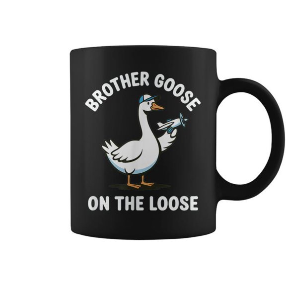 Brother Goose On The Loose Pun Meme Matching Family Coffee Mugs