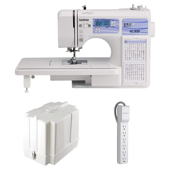 Brother HC1850 185-Stitch Computerized Sewing Machine w/ 6-Outlet Surge Protector + Hardcase