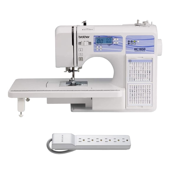 Brother HC1850 185-Stitch Computerized Sewing Machine w/ 6-Outlet Surge Protector