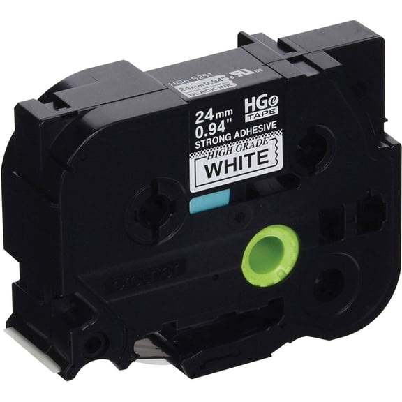 Brother Label/Ribbon Cartridge, White, 15/16 in W, PK5 HGeS2515PK