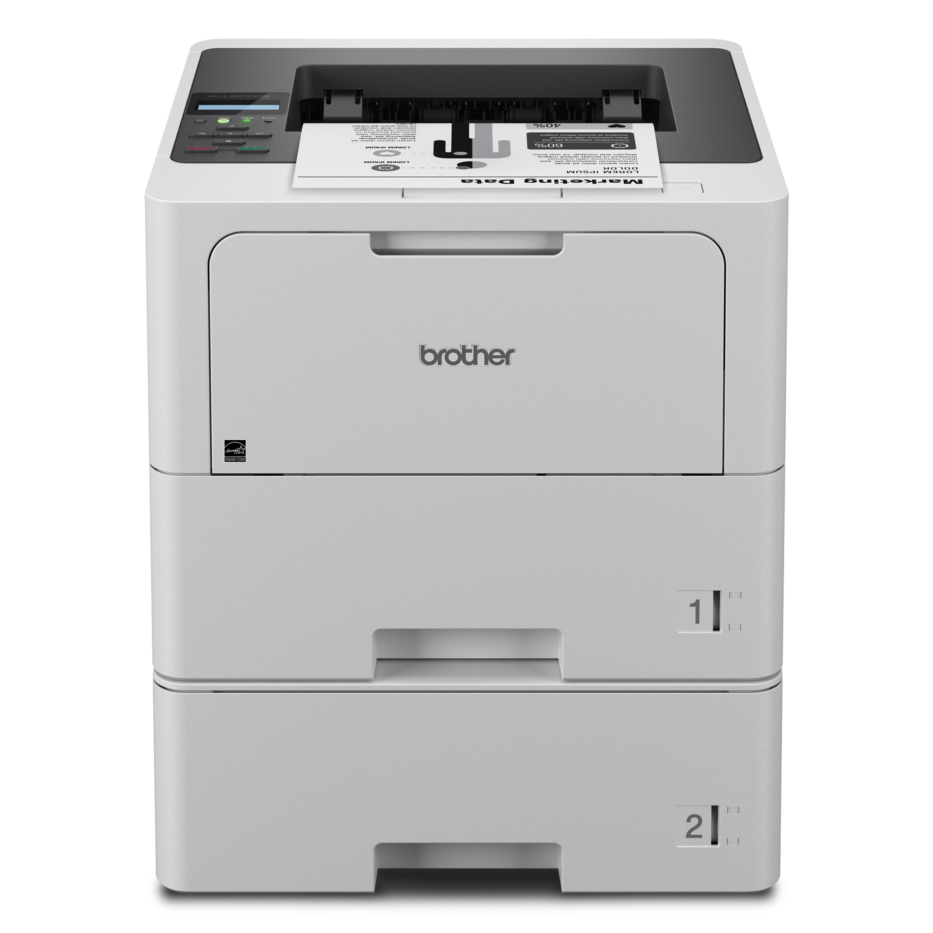 White Monochrome Laser Business Printer with Dual Paper Trays