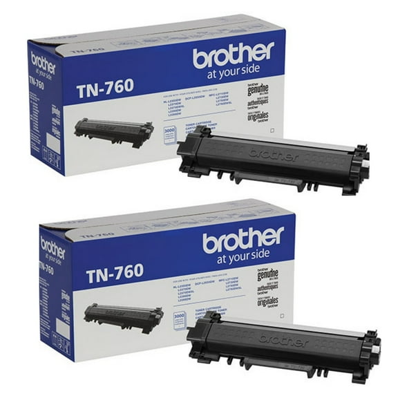Brother High Yield TN760 Toner Cartridge, for Brother Printers, Black, TN760, 2 Count, MultiPack