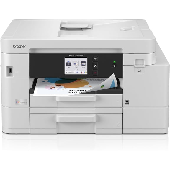 Brother INKvestment 4555 MFC-J4555DW Wireless Color Inkjet All-in-One Printer with 2.7 Color Touchscreen and 2 Paper Trays (Sold without manufacturer warranty)