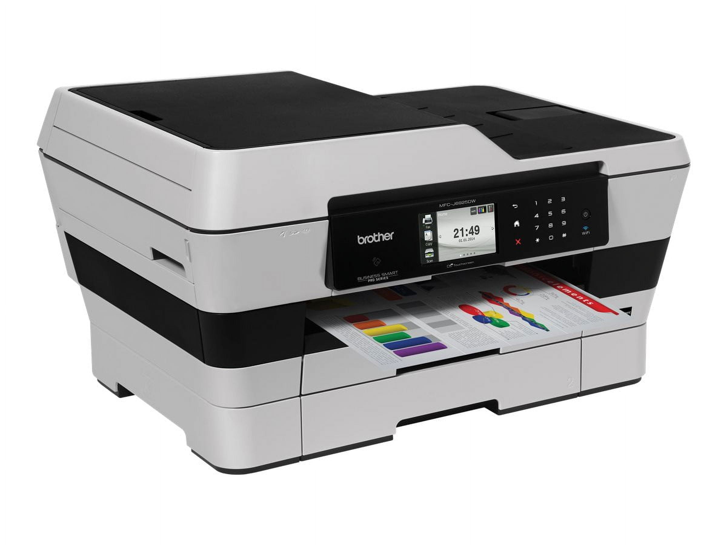 Brother INKvestment Business Smart Pro MFC-J6925DW - Multifunction printer - color - ink-jet - 11.7 in x 17 in (original) - A3/Ledger (media) - up to 12 ppm (copying) - up to 22 ppm (printing) - 500 sheets - 33.6 Kbps - USB 2.0, LAN, Wi-Fi(n), USB host, NFC