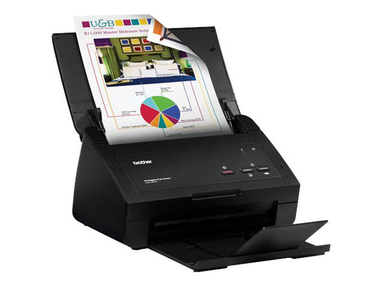 Brother ImageCenter ADS-2000 - Document scanner - Dual CIS - Duplex - - 600 dpi x 600 dpi - up to 24 ppm (mono) / up to 24 ppm (color) - ADF (50 sheets) - up to 500 scans per day - USB 2.0