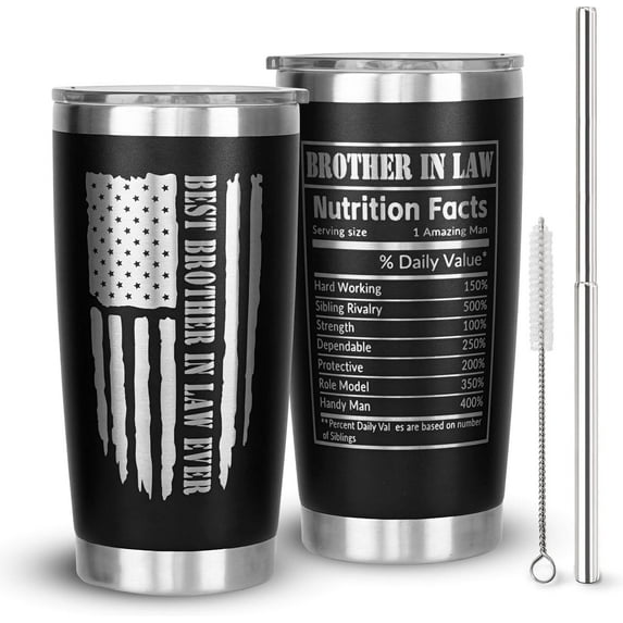 Brother In Law Gifts-20oz Tumbler With Handle & Straw Lid-Birthday,Christmas,Thanksgiving Gifts For Brother In Law-Funny Brother In Law Gifts-Brother In Law Mug Coffee Cup