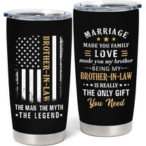 Brother In Law Gifts - Birthday/Christmas Gifts for Brother In Law - Funny Brother in Law Gift Ideas, 20 oz Insulation Stainless Steel Tumbler