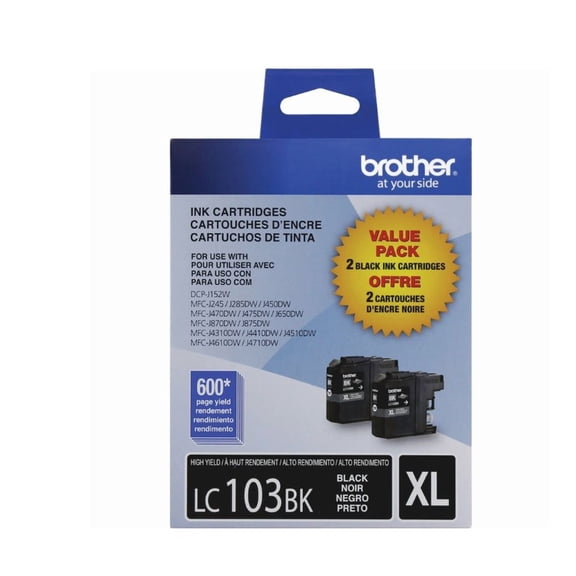 Brother Innobella LC1032PKS Printer Cartridge, for Brother, Black, Black, Black, 2 Count