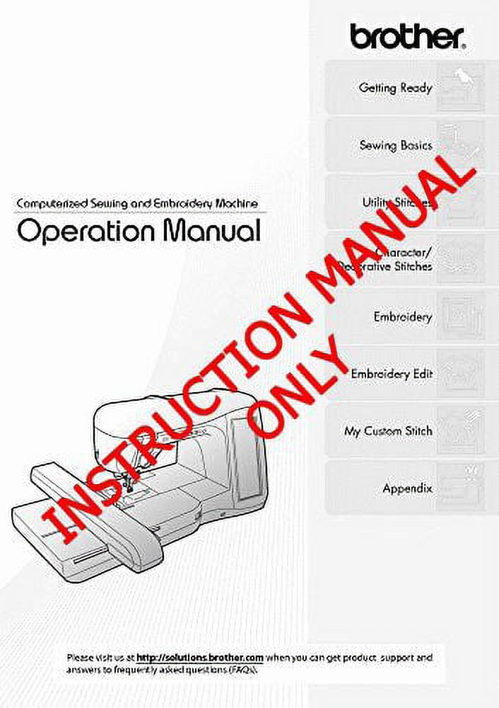 Brother Innovis 4500D Sewing Embroidery Machine Owners Instruction