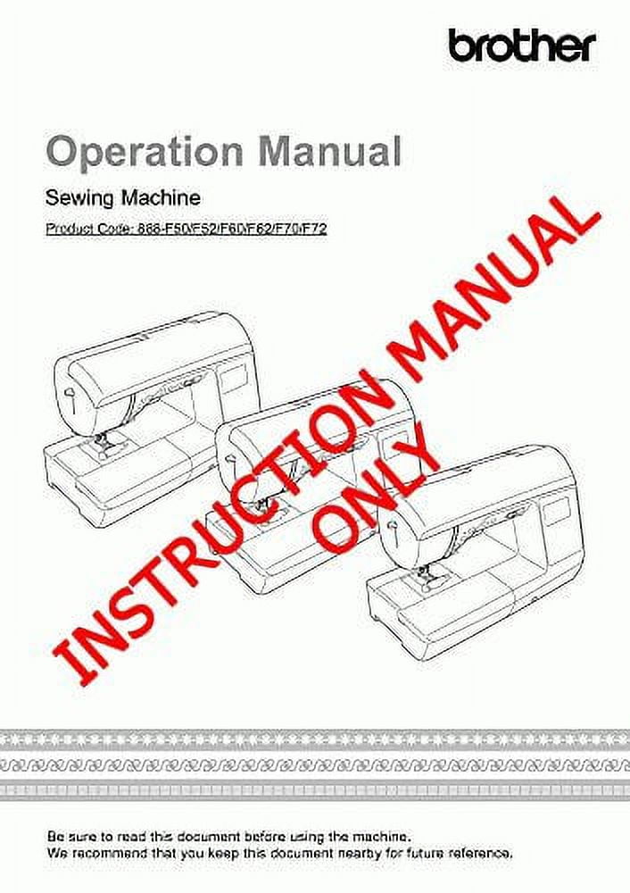 Brother Innovis NQ1300PRW NQ1300 Sewing Machine Owners Instruction