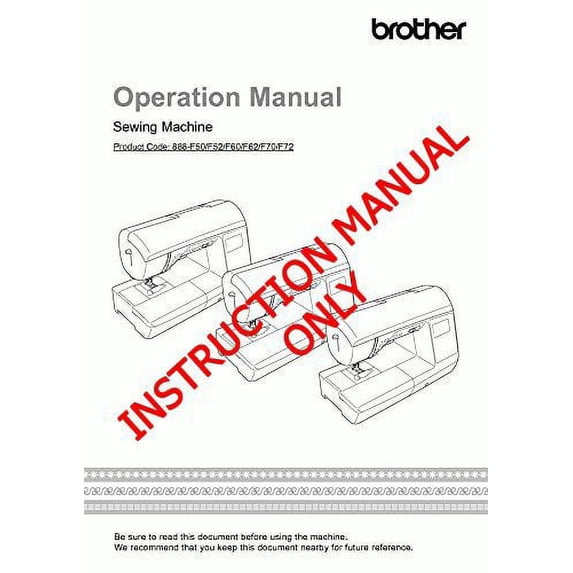 Brother Innov-is NQ900 NQ900PRW Owners Instruction Manual