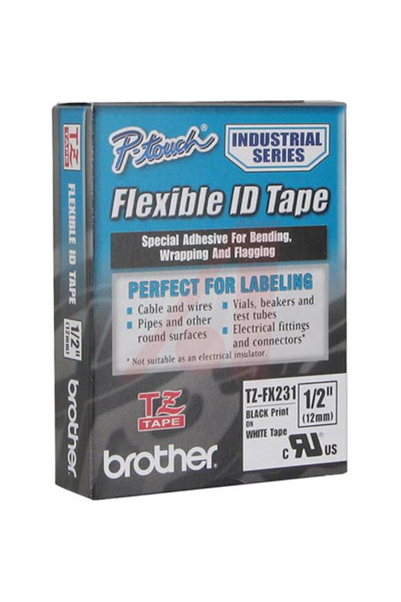 International 0.47'' Black on White Flexible ID Tape