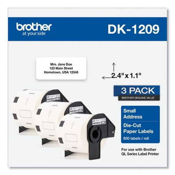 Brother International DK12093PK 1.1 x 2.4 in. Address Label, Pack of 3