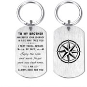 Brother Keychain Gifts for Birthday, Brother Christmas Gifts, Graduation, Fathers Day, I Pray You'll Always Be Safe