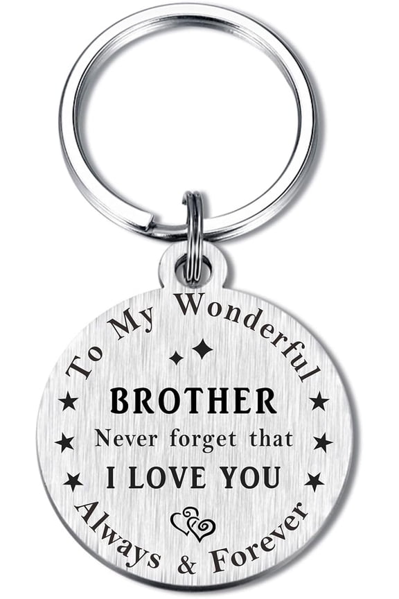 Brother Keychain: Little Brother Gift from Sister, Best Birthday Gift for Men