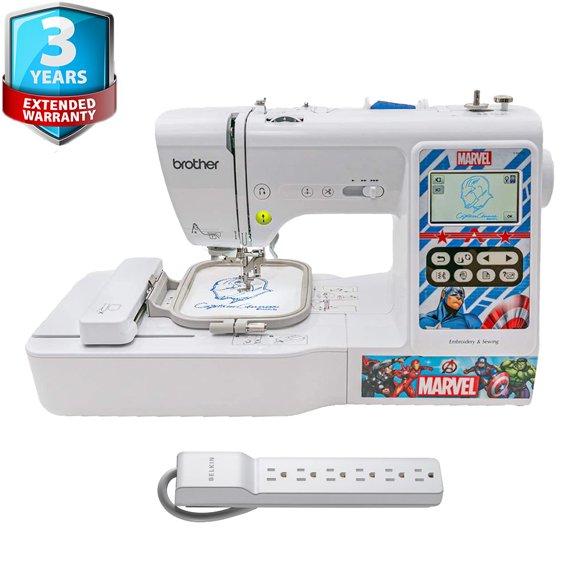 Brother LB5000M Marvel Sewing & Embroidery Machine w/ 6-Outlet Surge Protector + 3Yr Wty