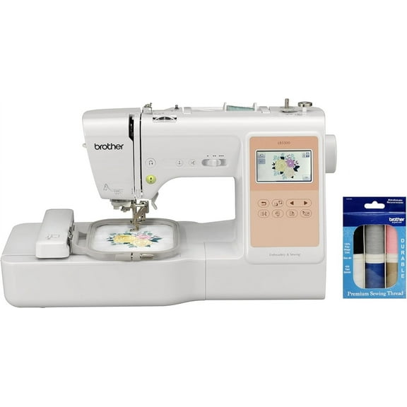Brother LB5500 Combo Sewing and Embroidery Machine, Premium Sewing Thread 6-Pack Included