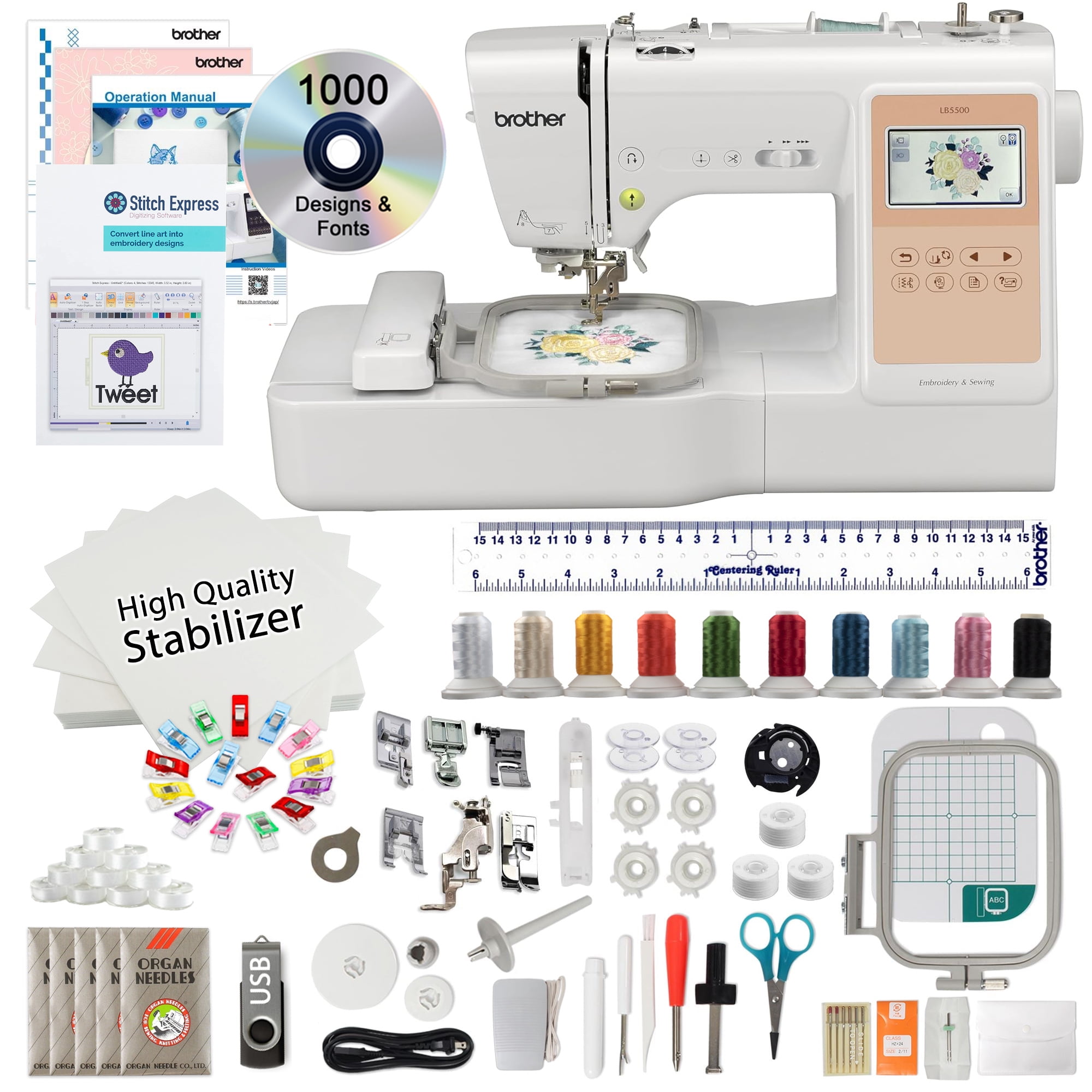 Brother LB5500 Easy to Use Embroidery Sewing Machine with Accessories Included