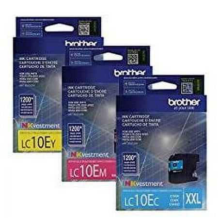 Brother LC10EC, LC10EM, LC10EY Extra High Yield Ink Cartridge Set Colors Only (CMY)
