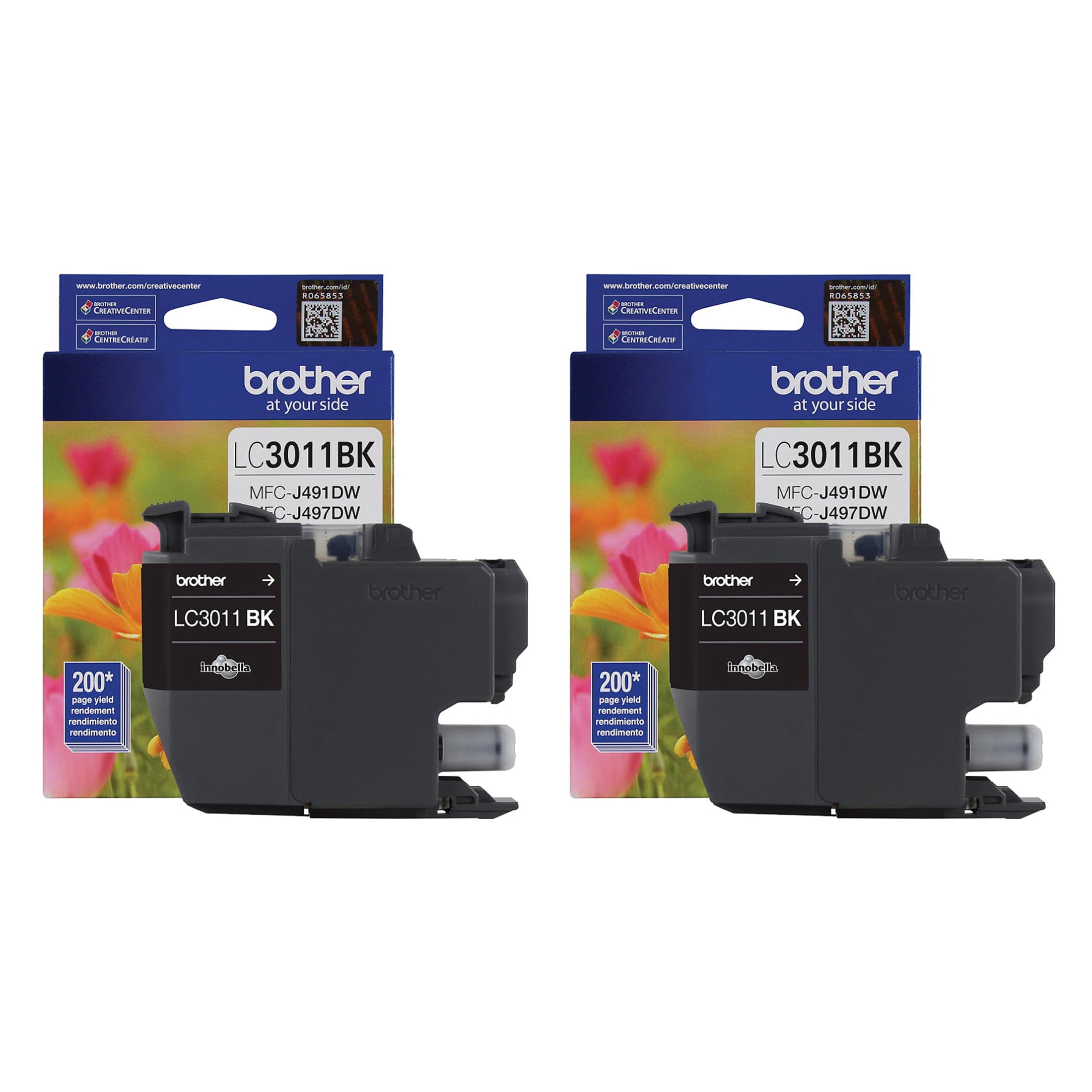 Brother LC3011 2PK 2-Pack of Genuine Standard Yield Black Printer Ink ...
