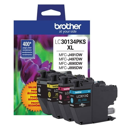 Brother® LC3013 Black; Cyan; Magenta; Yellow High-Yield Multi-Pack Ink, Pack Of 4 Cartridges, LC30134PKS