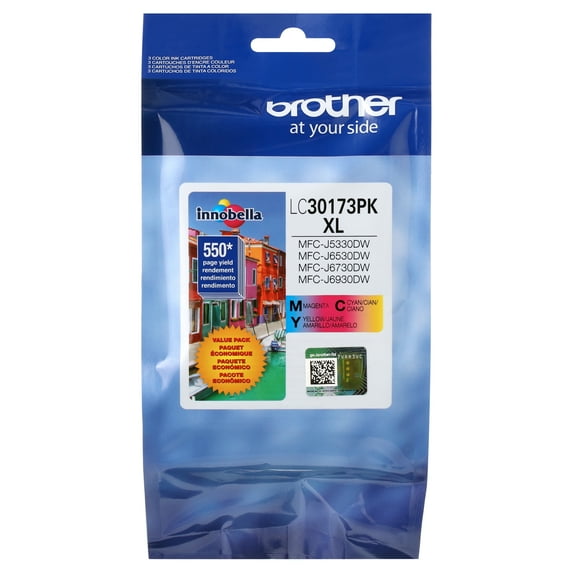 Brother LC30173PK Genuine 3 Pack High Yield Color Printer Ink Cartridges, 3 / Pack