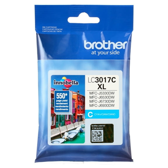 Brother LC3017C High-Yield Ink, 550 Page-Yield, Cyan