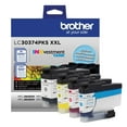 thumbnail image 1 of Brother LC30374PKS XXL Black/Cyan/Magenta/Yellow Super High Yield Ink Cartridges 4/Pack (LC30374PKS), 1 of 6