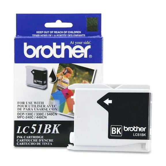 Brother LC51BK Original Ink Cartridge - Inkjet - 500 Pages - Black - 1 Each | Bundle of 5 Each