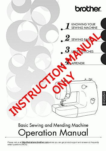 Brother LX-3125 LX-3125E Sewing Machine Owners Instruction